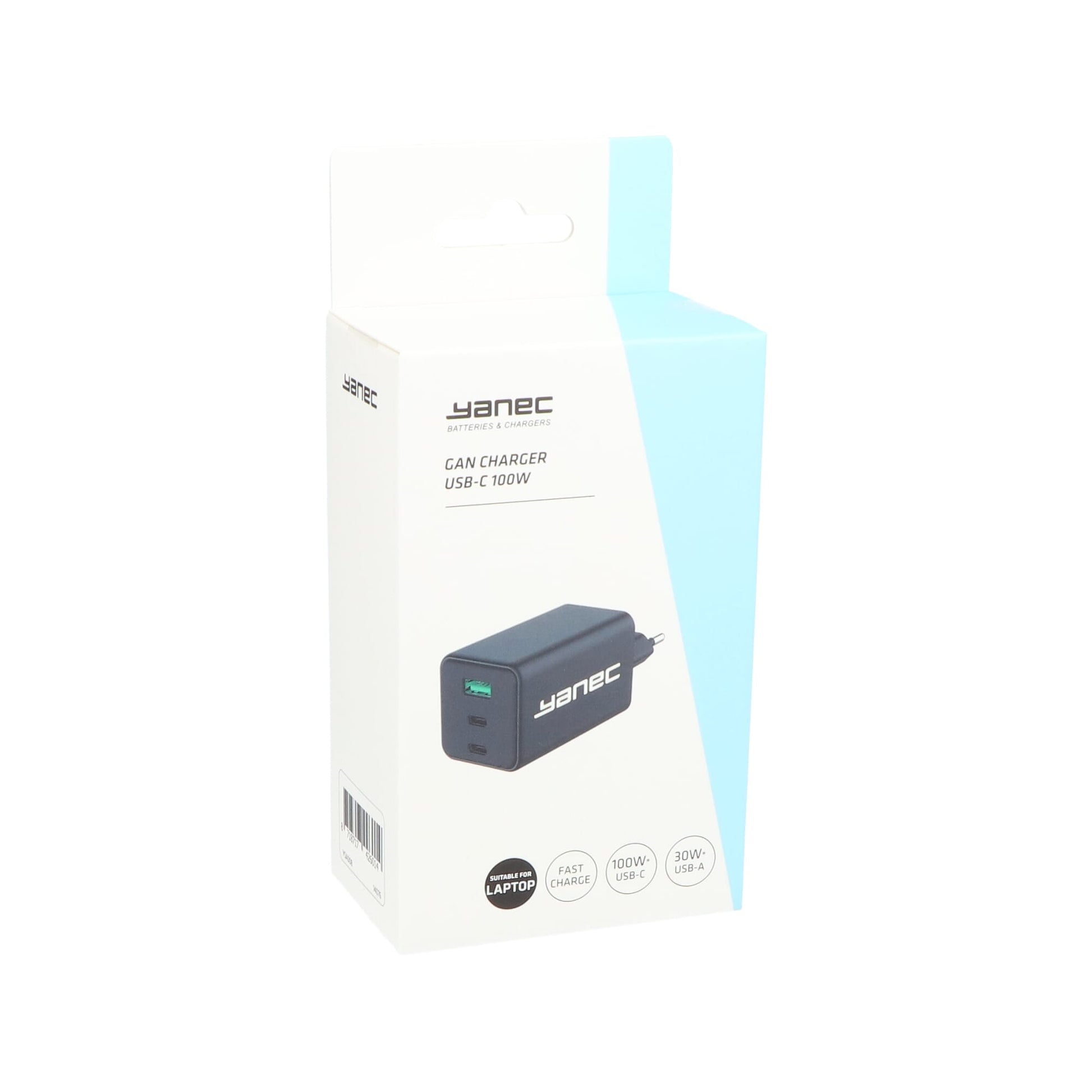 Yanec Compacte GaN lader USB-A USB-C 100W