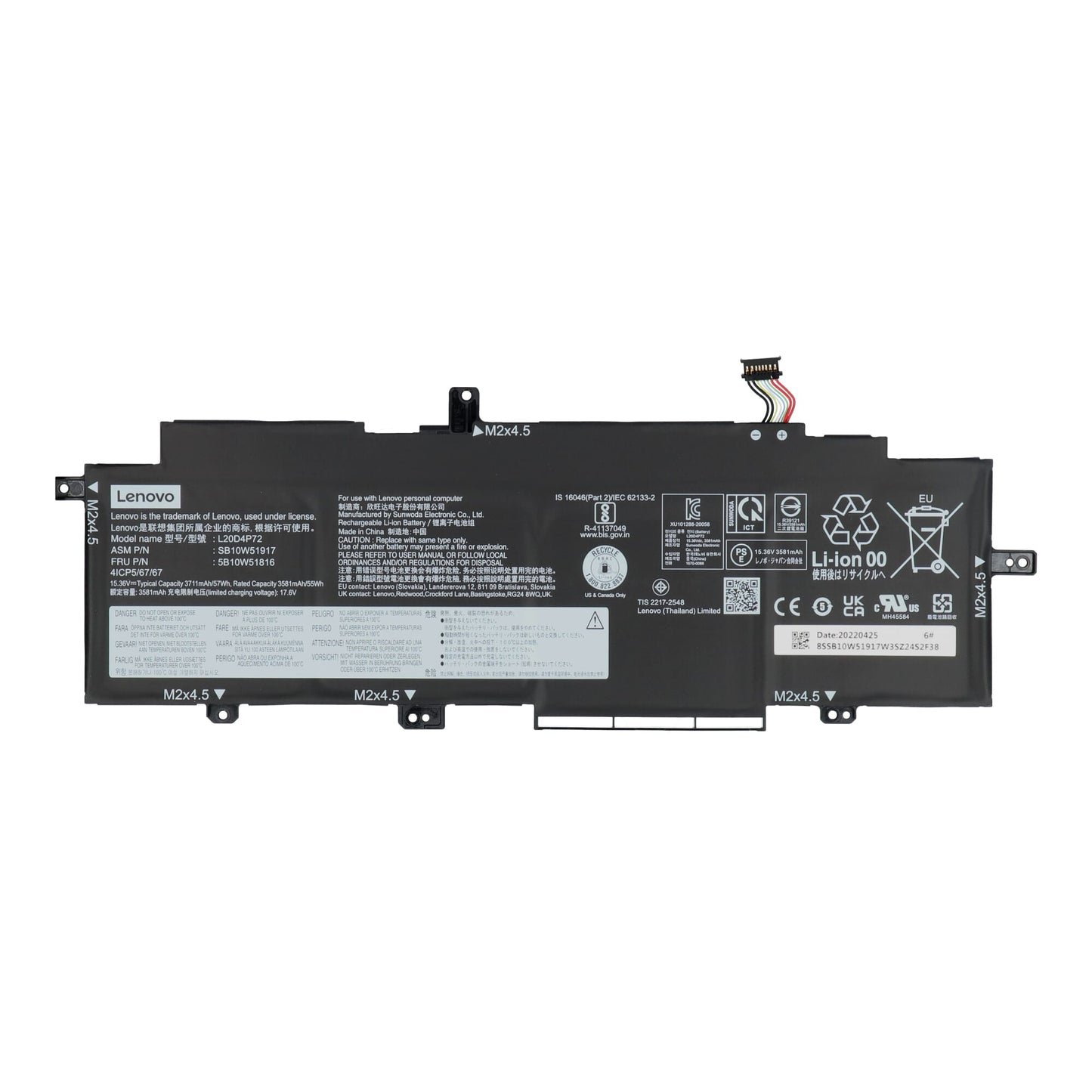 Batterie d'ordinateur portable Lenovo 3711 mAh