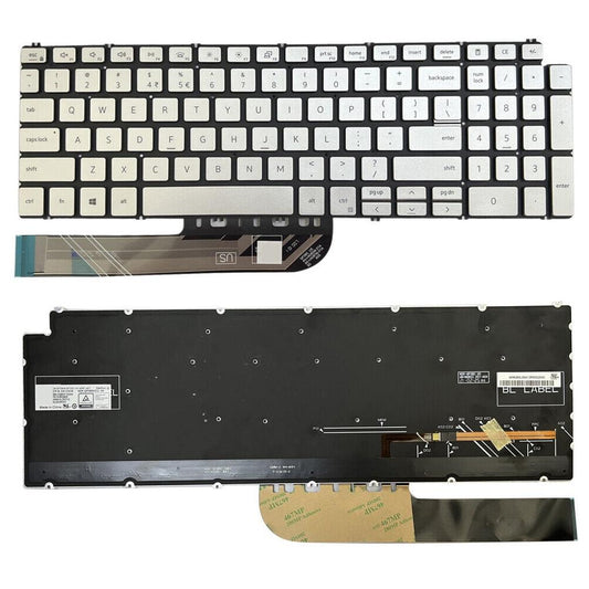 Laptoptoetsenbord met verlichting voor Dell Inspiron 15 7590 / 7791 / 5584 (US-indeling, zilver)