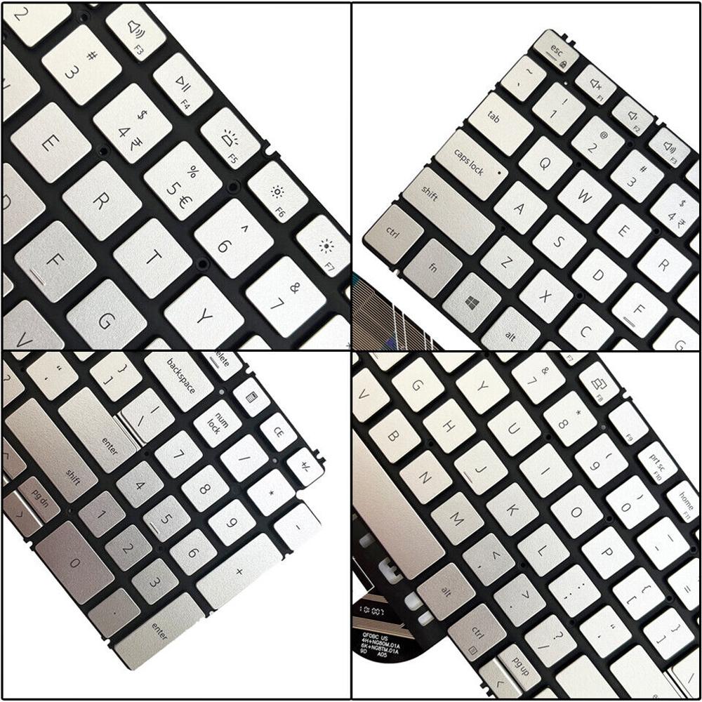 Laptoptoetsenbord met verlichting voor Dell Inspiron 15 7590 / 7791 / 5584 (US-indeling, zilver)