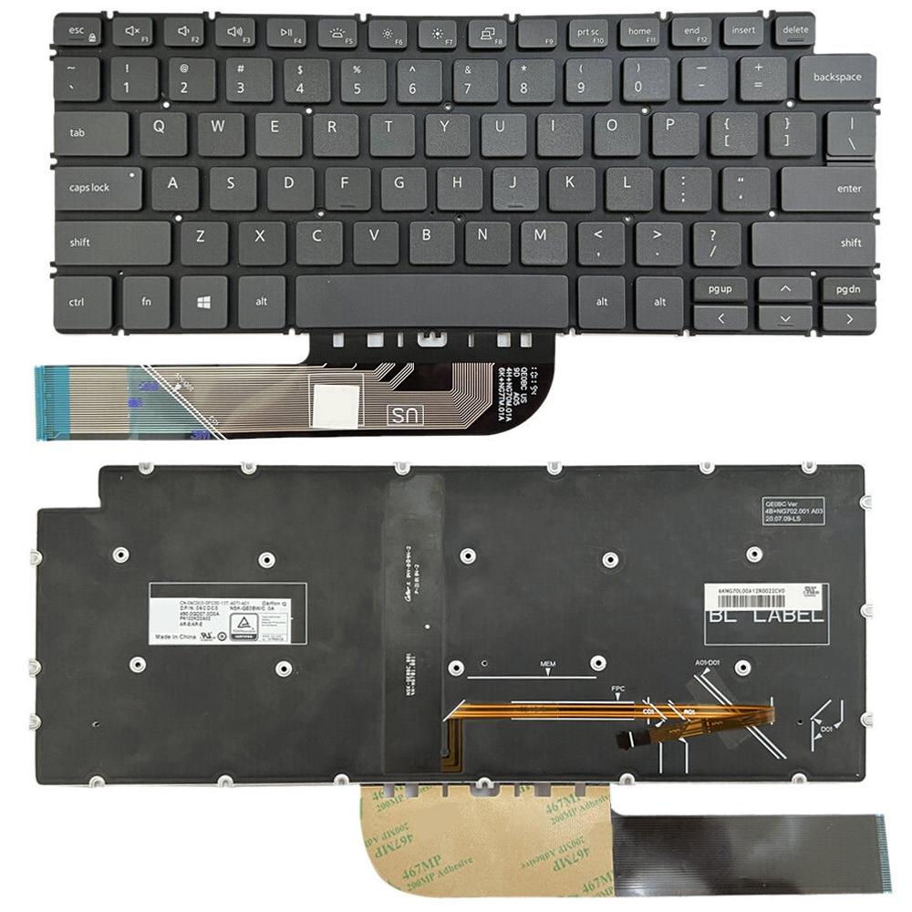 Laptoptoetsenbord met verlichting US-indeling voor Dell Inspiron 7490 / Vostro 5390 (zwart)