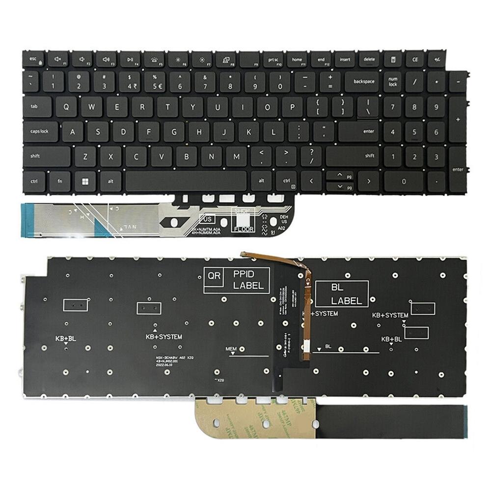Laptoptoetsenbord met verlichting US-indeling voor Dell Inspiron 15-3511 / 3515 / 5510 / 7510 en 16-7610 (zwart)