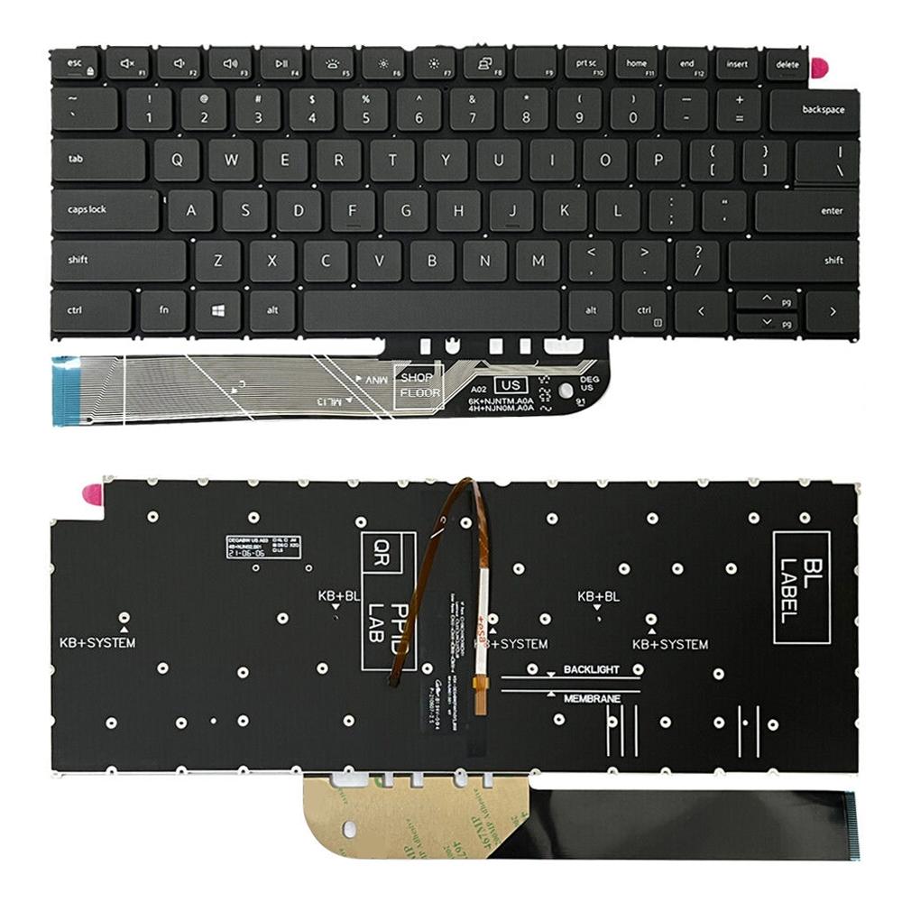 Laptoptoetsenbord met verlichting voor Dell Vostro 5310 5320 5410 Latitude 3320 3420 US-indeling (zwart)