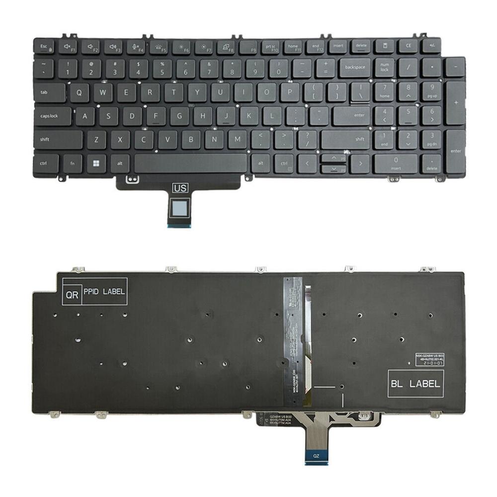 Laptoptoetsenbord met verlichting US-indeling voor Dell Latitude 5520 / 5521 en Precision 3560 / 3561 (zwart)