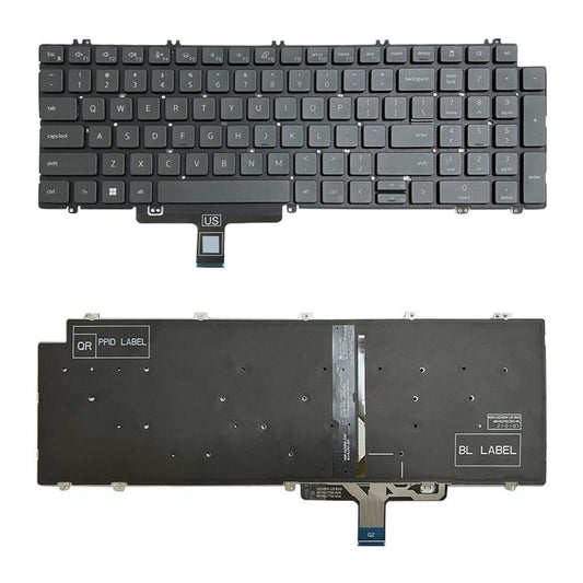 Laptoptoetsenbord met verlichting US-indeling voor Dell Latitude 5520 / 5521 en Precision 3560 / 3561 (zwart)