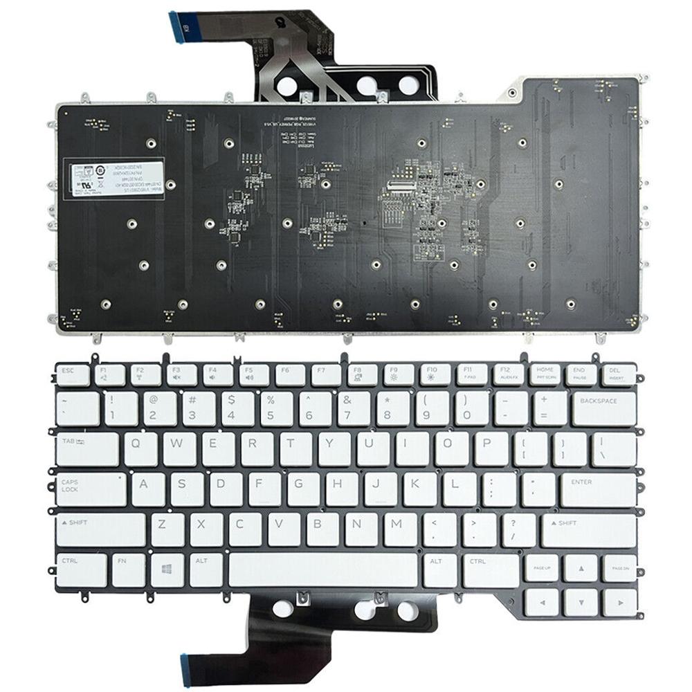 Laptoptoetsenbord met RGB-verlichting US-indeling voor Dell Alienware m15 R3 / R4 (wit, 0Y00RH)
