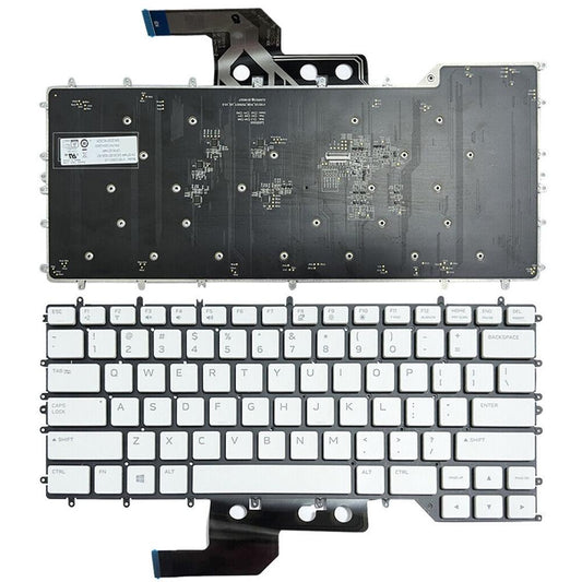 Laptoptoetsenbord met RGB-verlichting US-indeling voor Dell Alienware m15 R3 / R4 (wit, 0Y00RH)