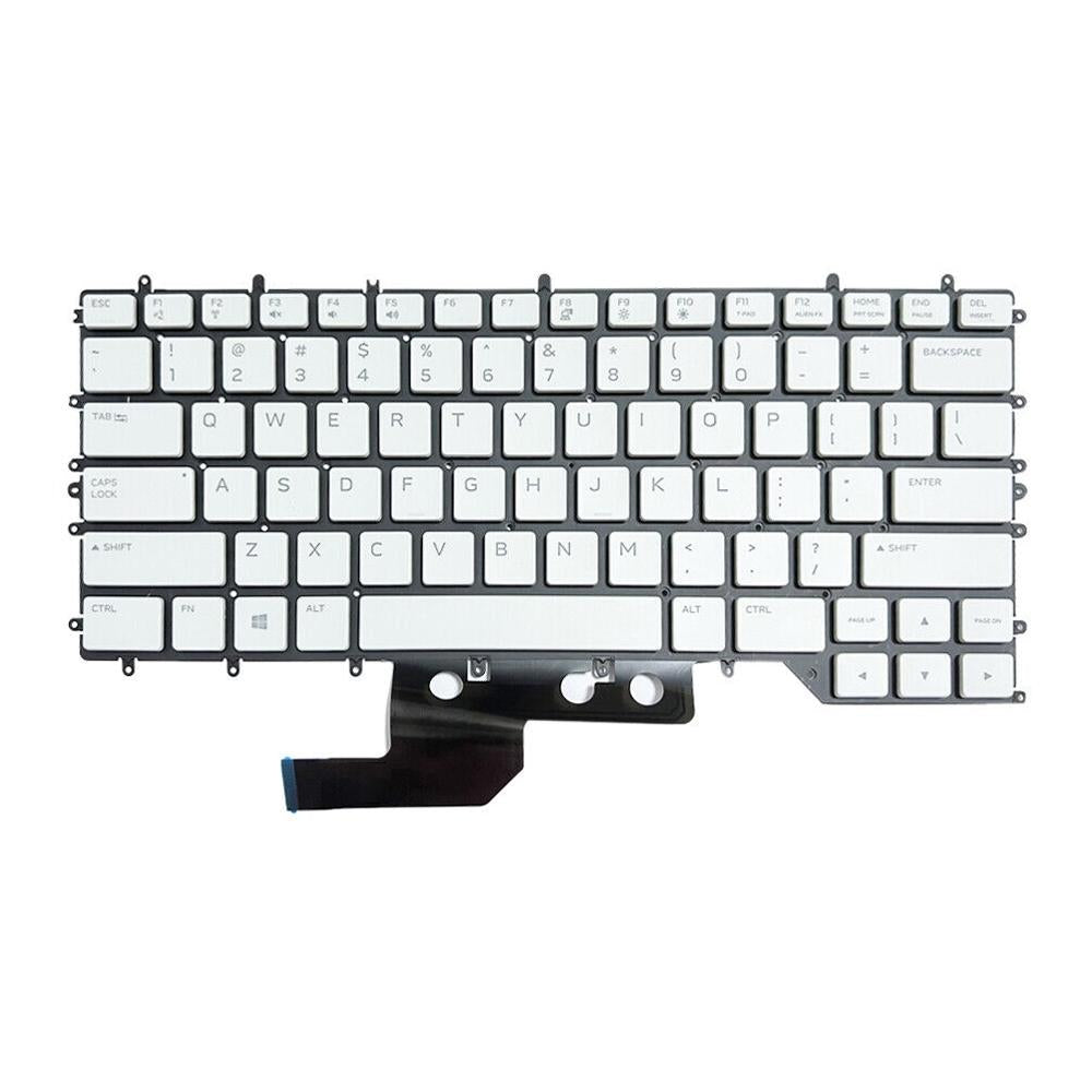 Laptoptoetsenbord met RGB-verlichting US-indeling voor Dell Alienware m15 R3 / R4 (wit, 0Y00RH)