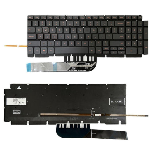 Laptoptoetsenbord met oranje verlichting US-indeling voor Dell Inspiron G15 5510 / 5511 / 5515 / 5520