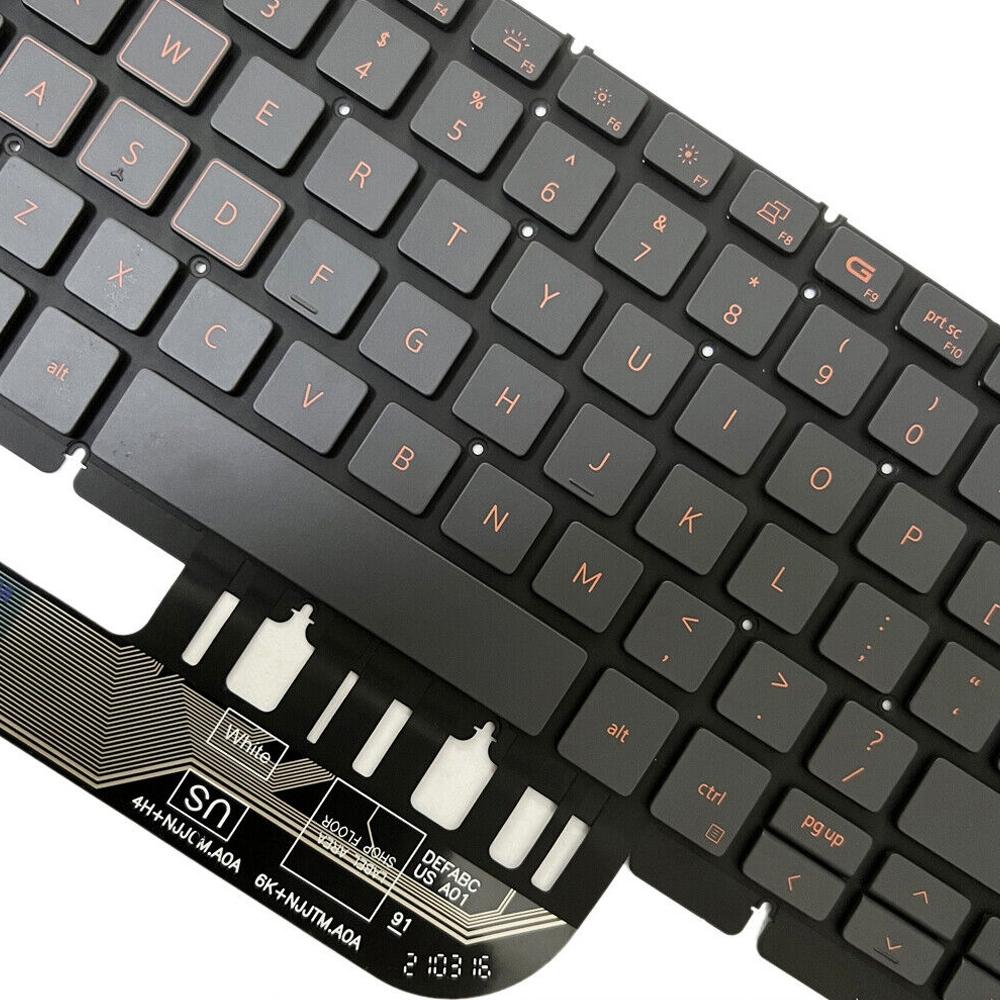 Laptoptoetsenbord met oranje verlichting US-indeling voor Dell Inspiron G15 5510 / 5511 / 5515 / 5520