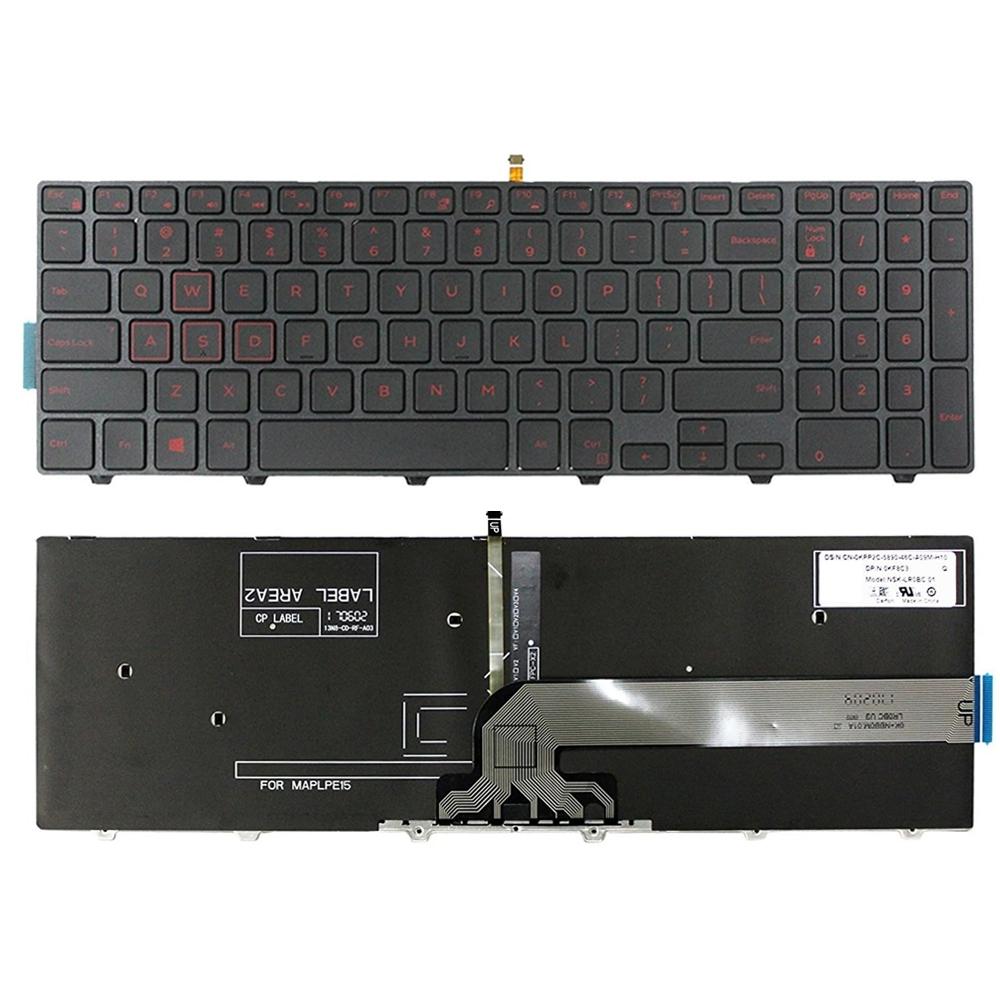 Laptoptoetsenbord met verlichting voor Dell Inspiron 15-3000 / 15-5000 en XPS 15-9550 (rode opdruk)