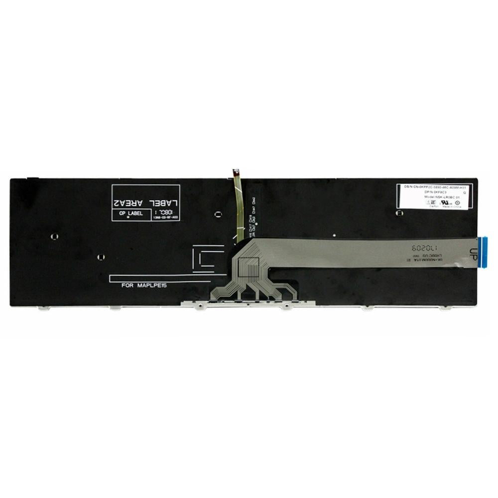 Laptoptoetsenbord met verlichting US-indeling voor Dell 15-9550 / 15-3000 / 15-5542 (witte opdruk)