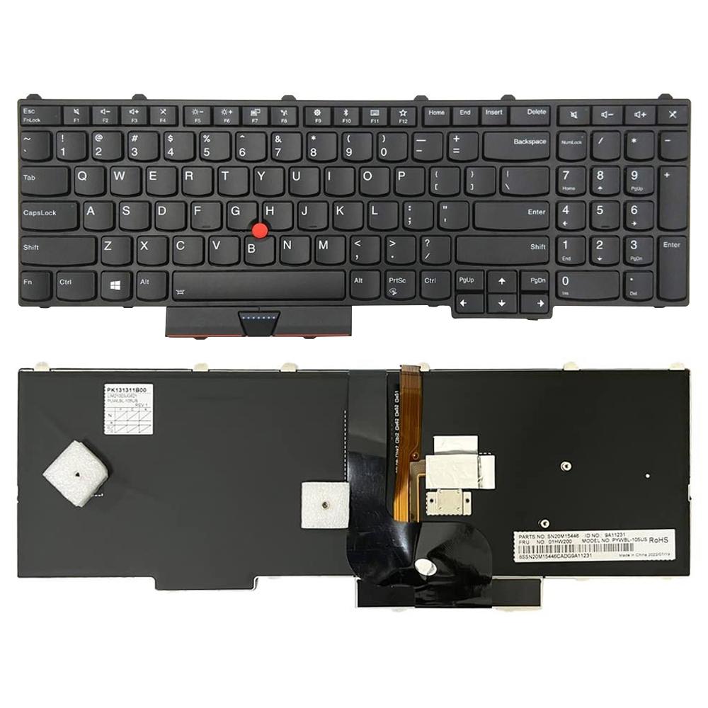 Laptoptoetsenbord met verlichting en TrackPoint voor Lenovo ThinkPad P50, P51, P70 en P71 (US-indeling)