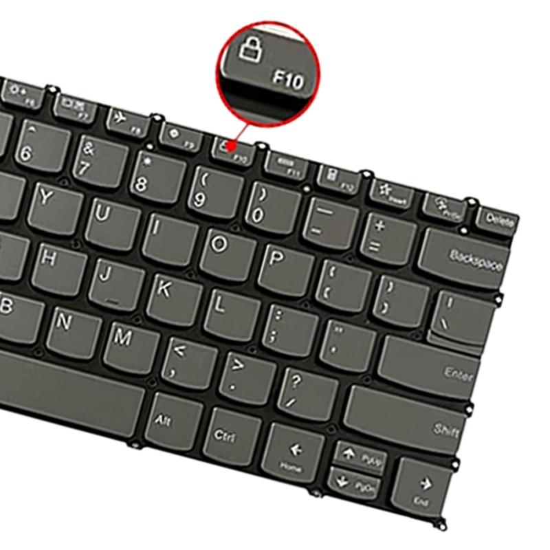 Laptoptoetsenbord met verlichting voor Lenovo IdeaPad 5 en Yoga Slim 7 Pro, F10 met slotpictogram (Grijs)