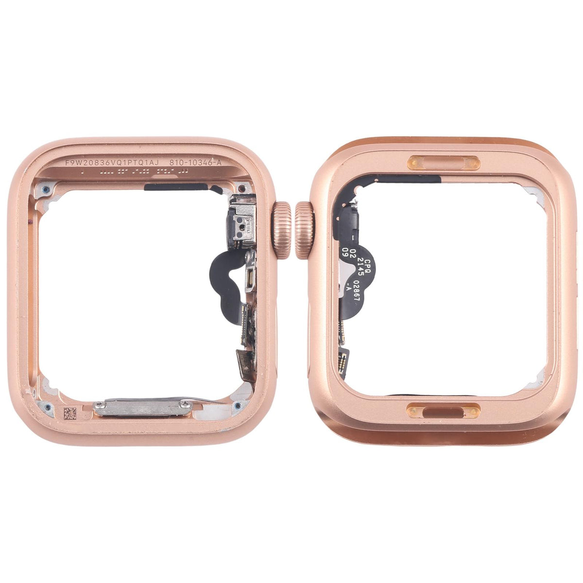 Middenframe met kroon-flexkabel voor Apple Watch Series 4 44mm LTE (goud)