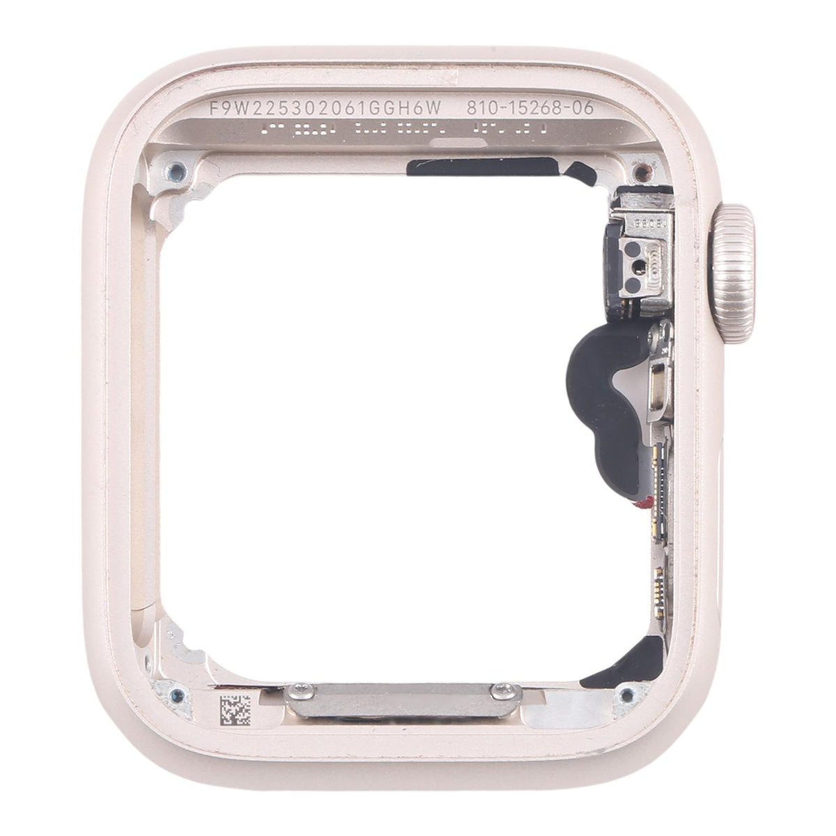 Middenframe met kroon-flexkabel voor Apple Watch SE (2022) 44mm GPS (sterrenlicht)