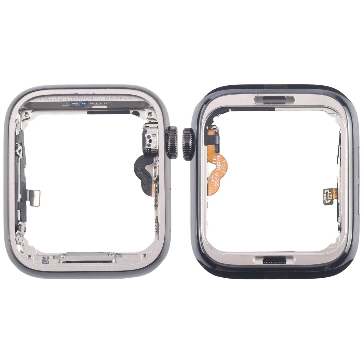 Middenframe met kroon-flexkabel voor Apple Watch Series 4 44mm LTE (roestvrij staal, graphite)