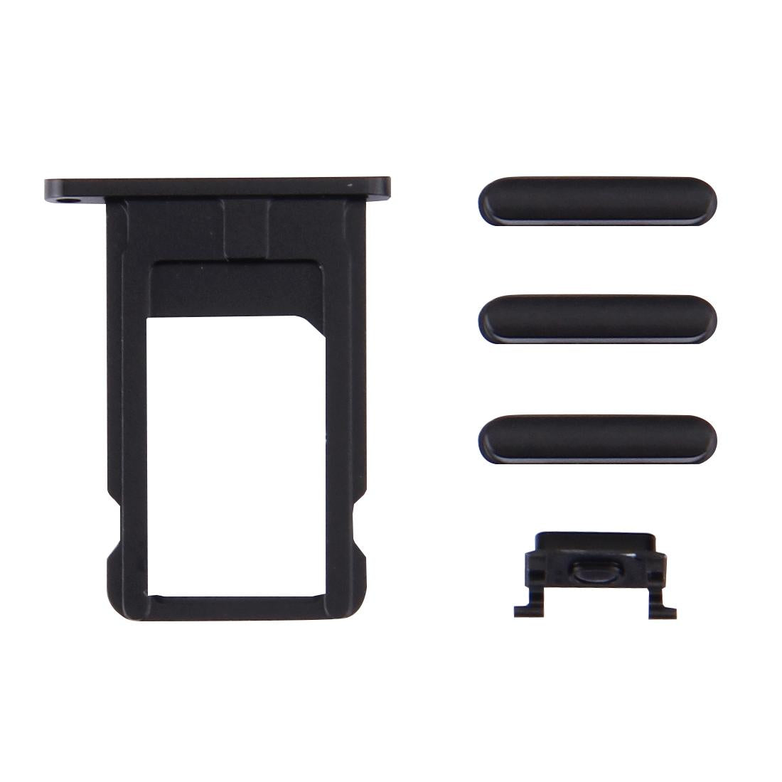 Knoppenset 4-in-1 (simkaarthouder, volume, aan/uit, mute) voor iPhone 6s Plus (zwart)