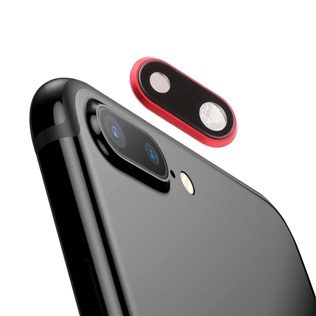 Achtercamera-ring met lensglas voor iPhone 8 Plus (rood)