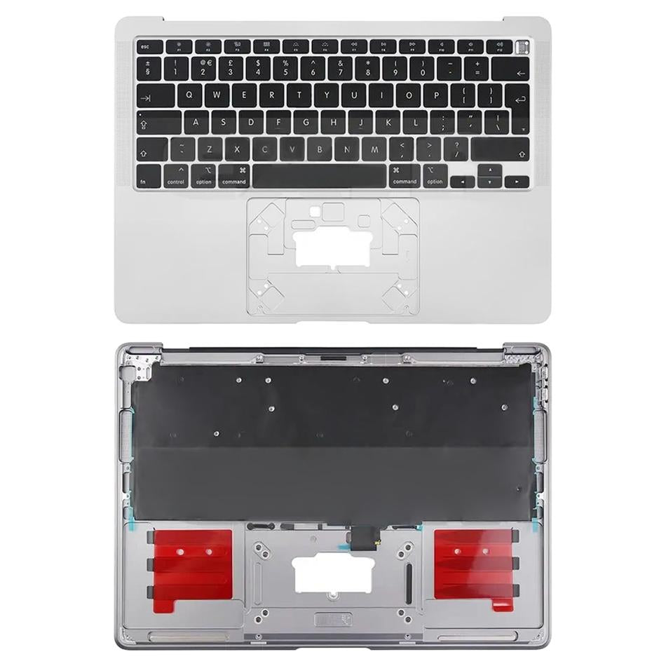 Topcase met toetsenbord (UK-indeling) voor MacBook Air 13 inch M1 A2337 (2020, EMC 3598) (Zilver)
