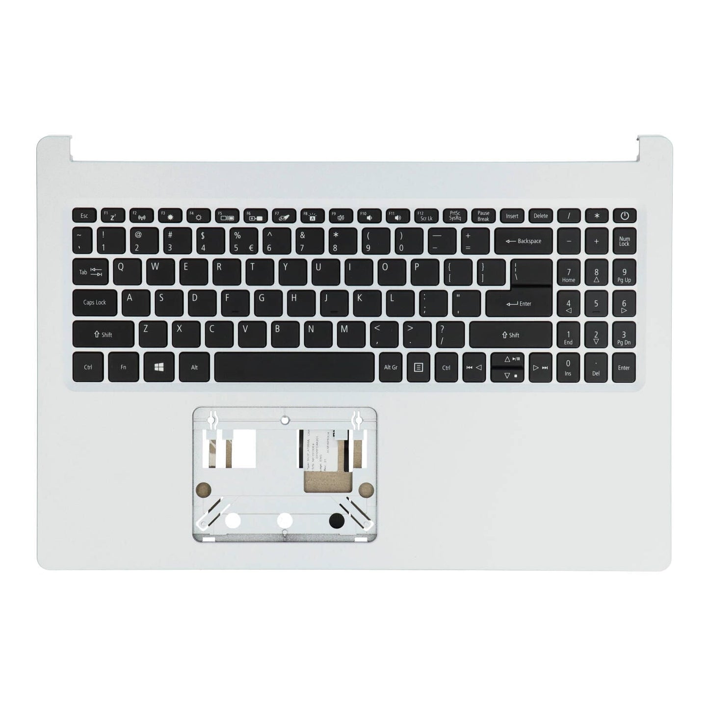Clavier d'ordinateur portable Acer Qwerty US avec capot supérieur - Argent