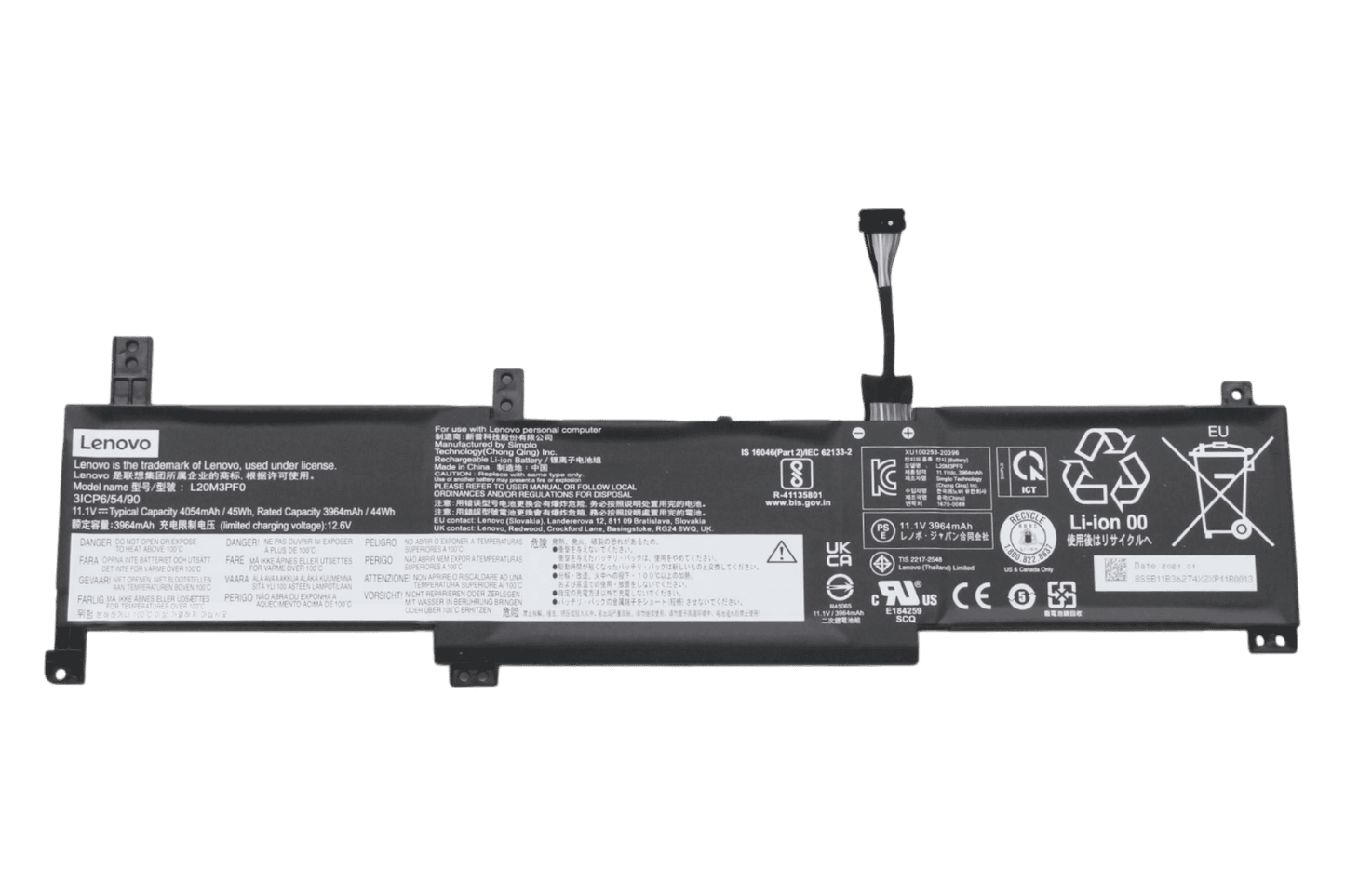 Lenovo Laptop Accu 4054mAh