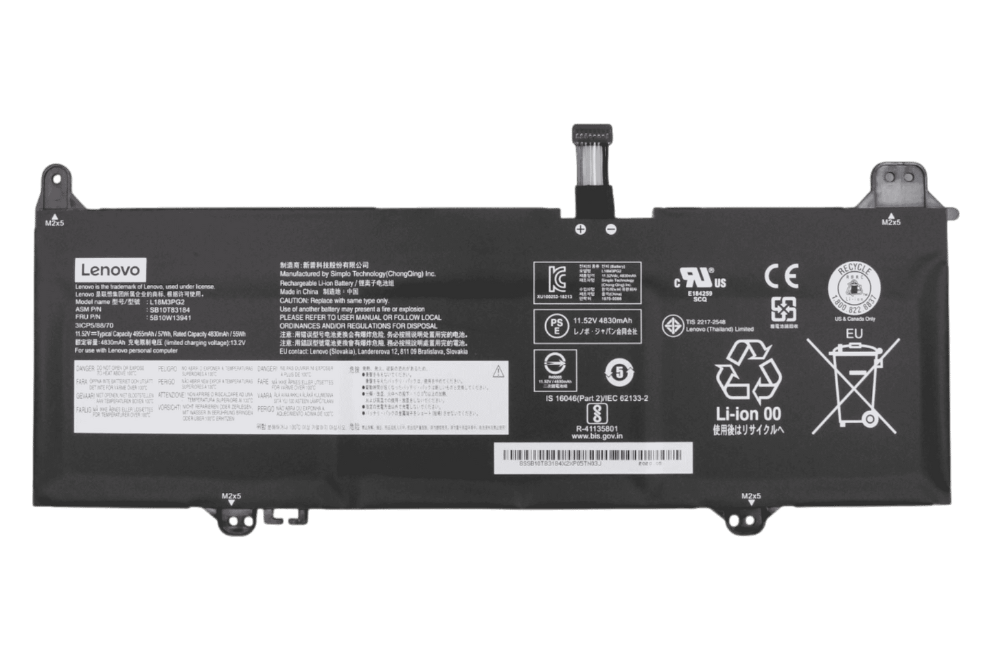 Batterie d'ordinateur portable Lenovo 4830mAh