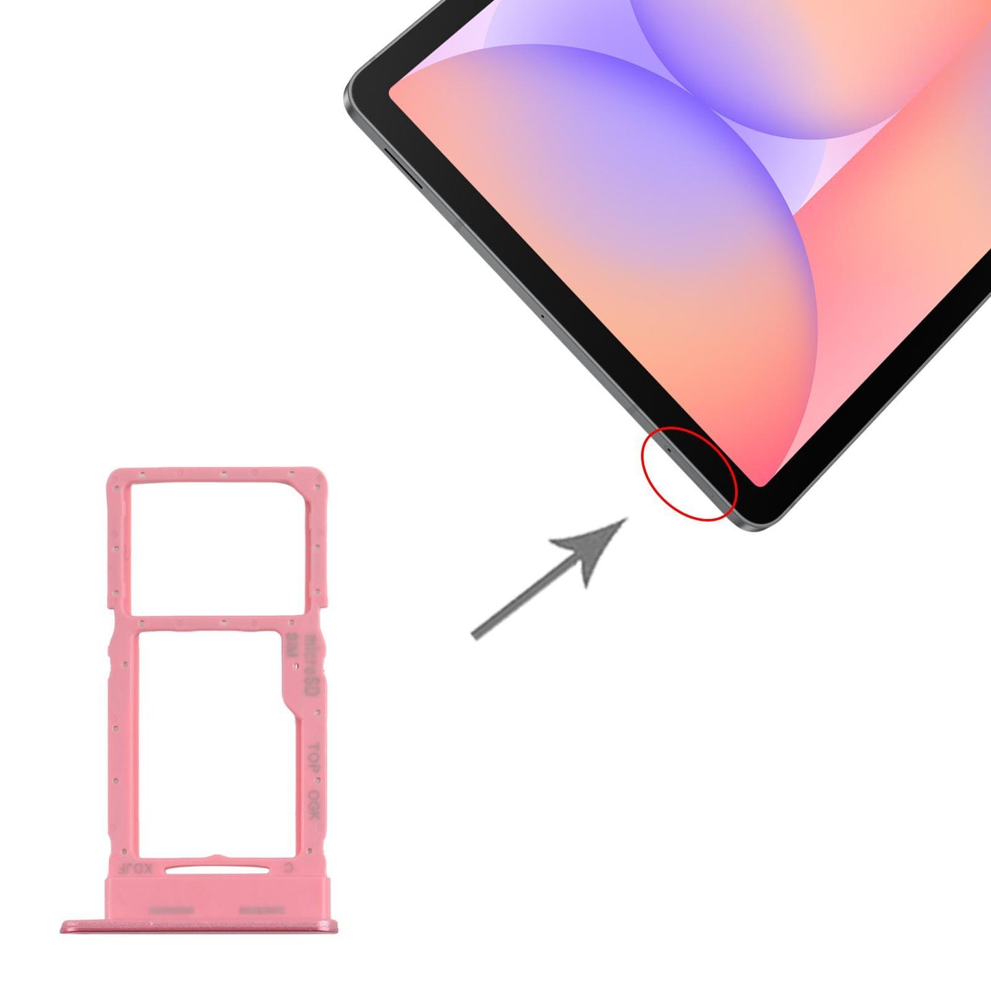 Simkaart- en Micro SD-kaarthouder voor Samsung Galaxy Tab S10 Lite (rood)