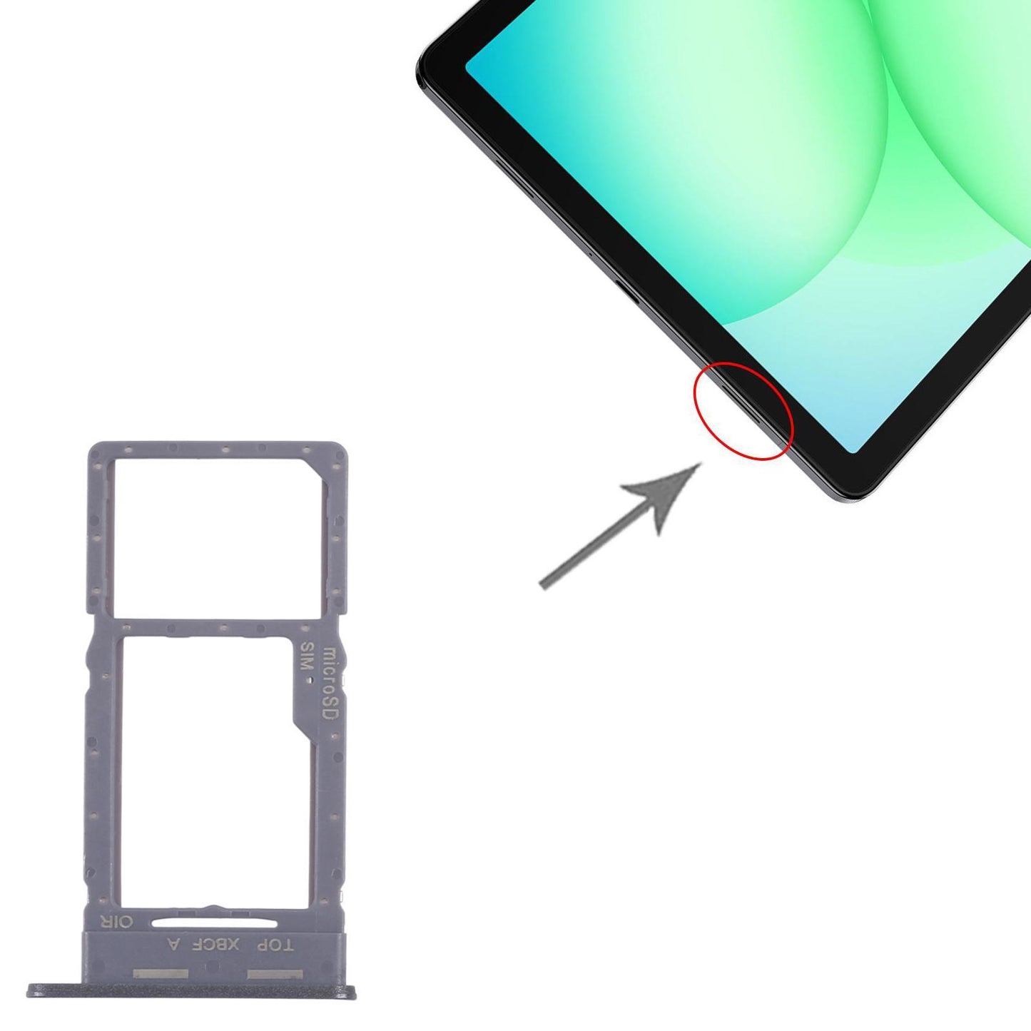 Simkaarthouder met microSD-slot voor Samsung Galaxy Tab A11+ (SM-X236/X230) (zwart)