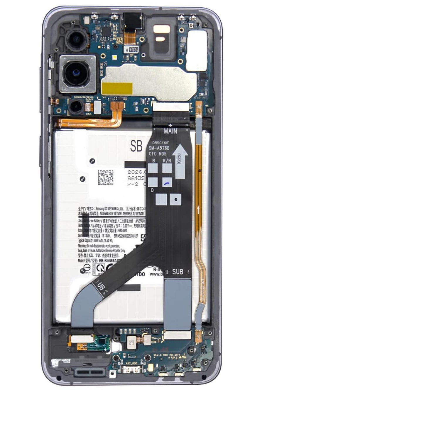 Achterklep met cameralensframe voor Samsung Galaxy S25 FE 5G SM-S731B (blauw)