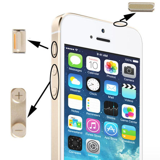 Knopenset 3-in-1 voor iPhone 5S, legering (goud)