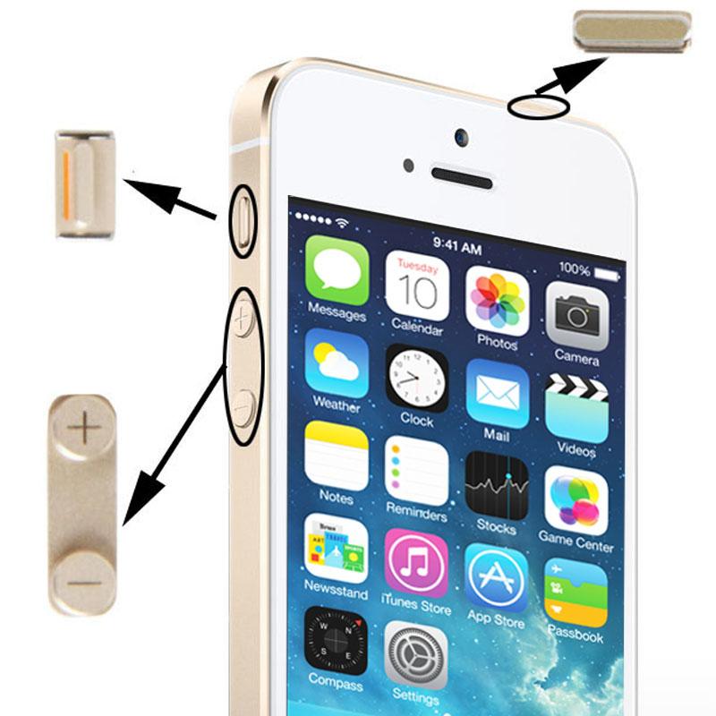 Knopenset 3-in-1 voor iPhone 5S, legering (goud)