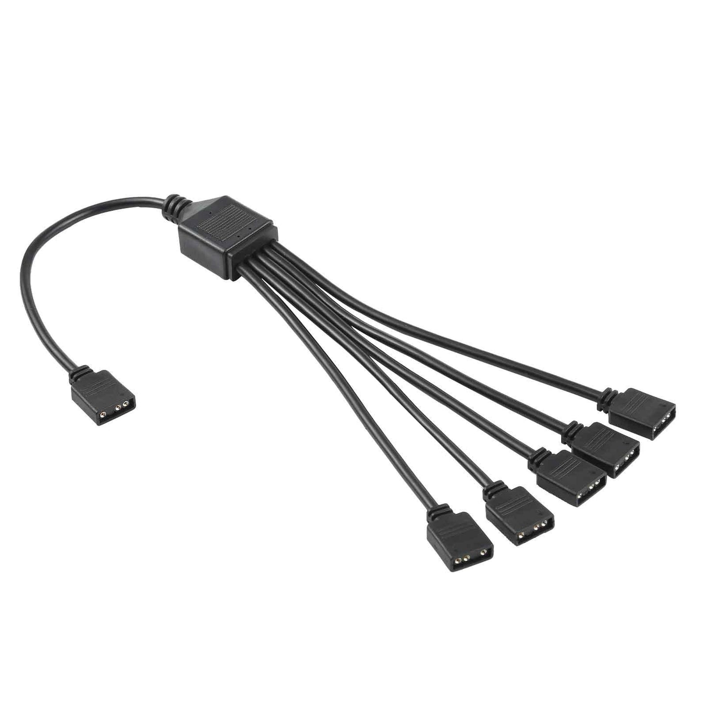 ARGB-splitterkabel 3-pins 5V 1 naar 5 voor Asus Aura-moederborden (zwart)