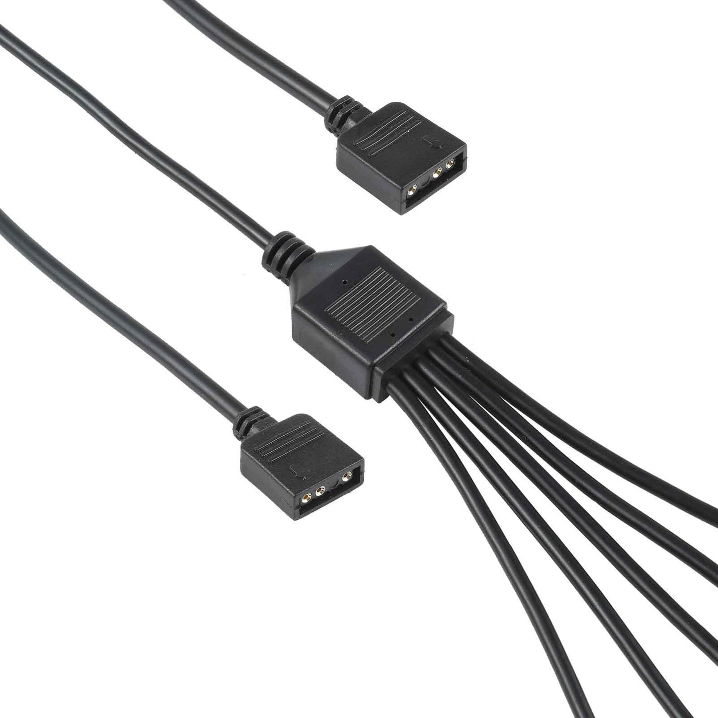 ARGB-splitterkabel 3-pins 5V 1 naar 5 voor Asus Aura-moederborden (zwart)