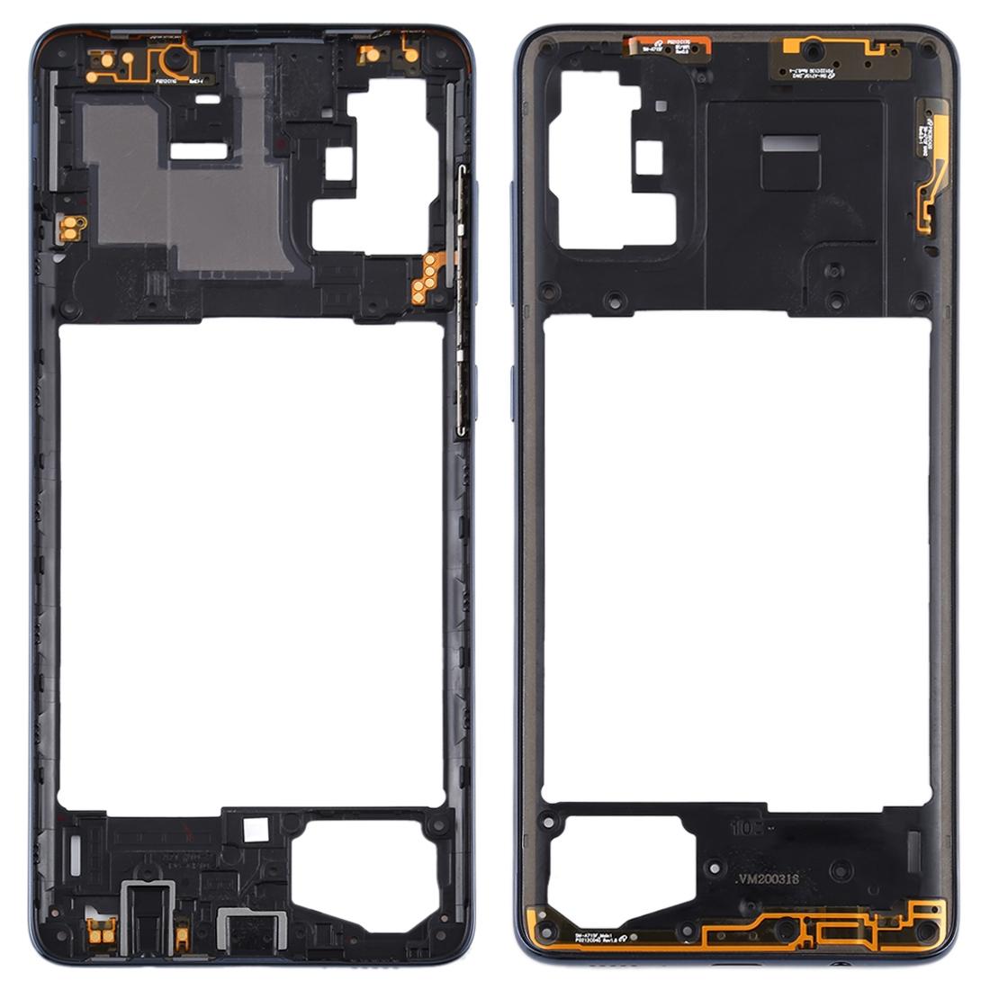 Middenframe voor Samsung Galaxy A71 (zwart)