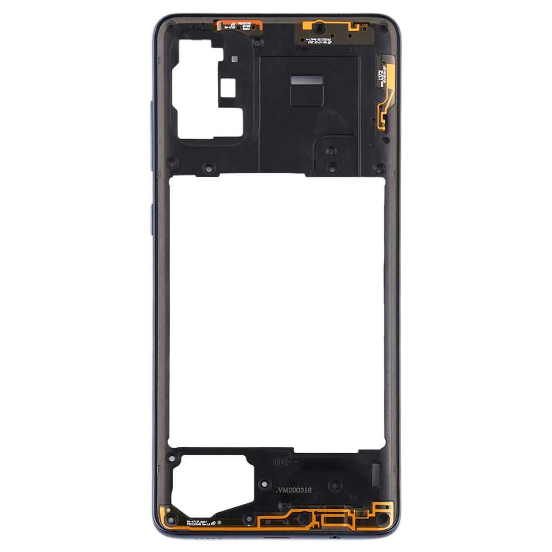 Middenframe voor Samsung Galaxy A71 (zwart)