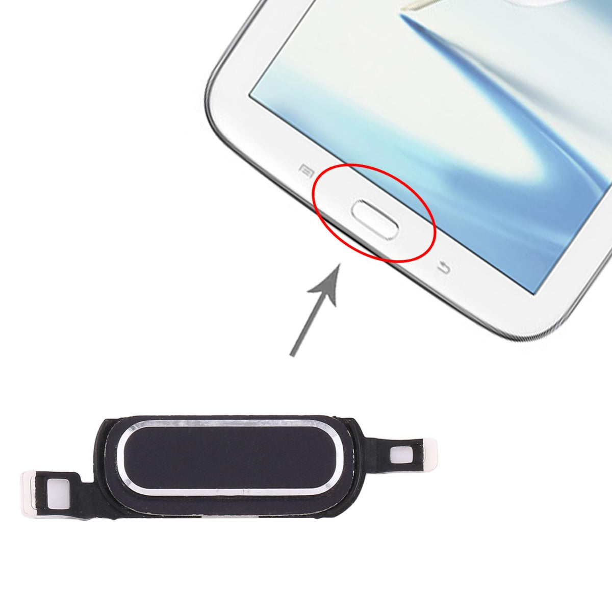 Home-knop voor Samsung Galaxy Note 8.0 (zwart)