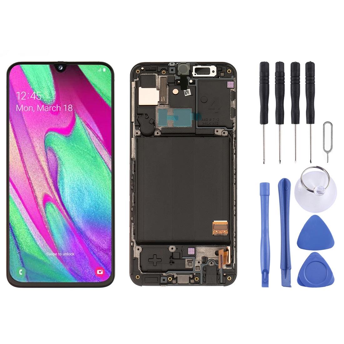 Display unit AMOLED met frame voor Samsung Galaxy A40 (SM-A405F) (zwart)