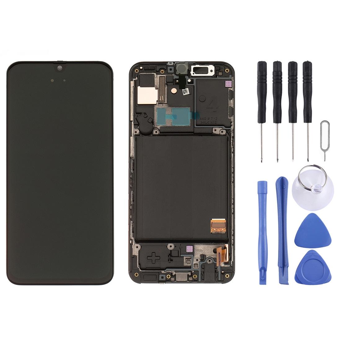 Display unit AMOLED met frame voor Samsung Galaxy A40 (SM-A405F) (zwart)