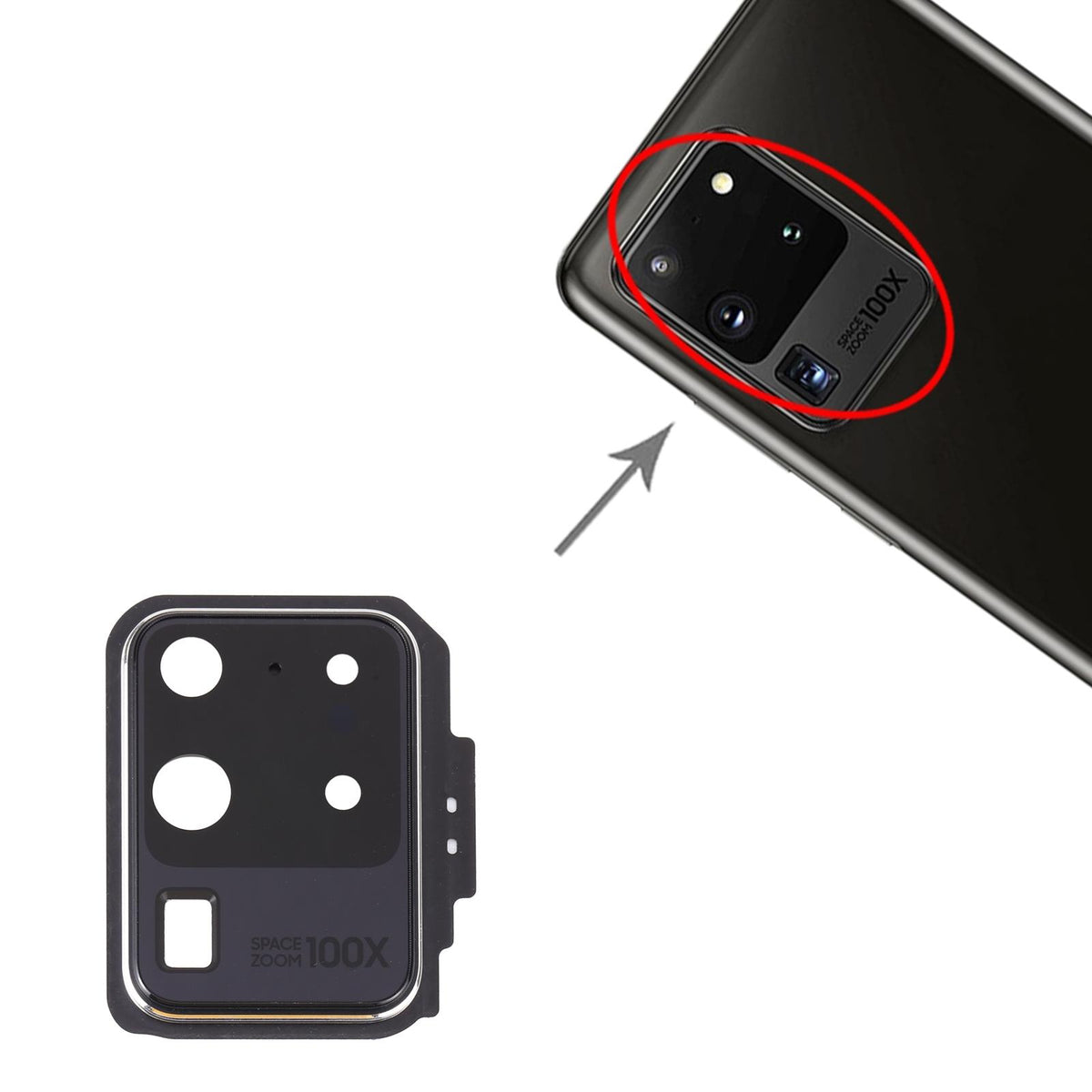 Cameralens voor Samsung Galaxy S20 Ultra (wit)