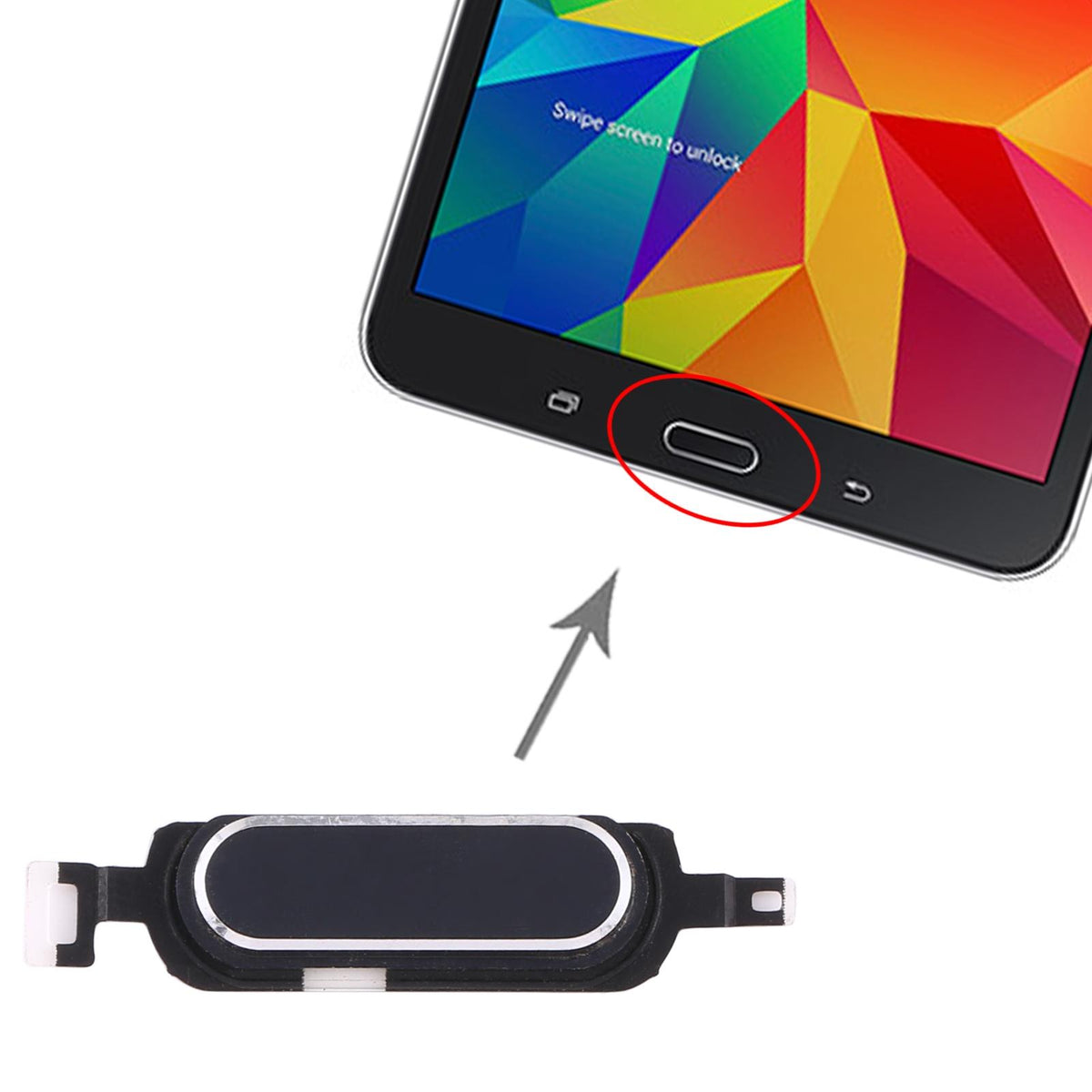 Homeknop voor Samsung Galaxy Tab 4 8.0 SM-T330/T331 (zwart)