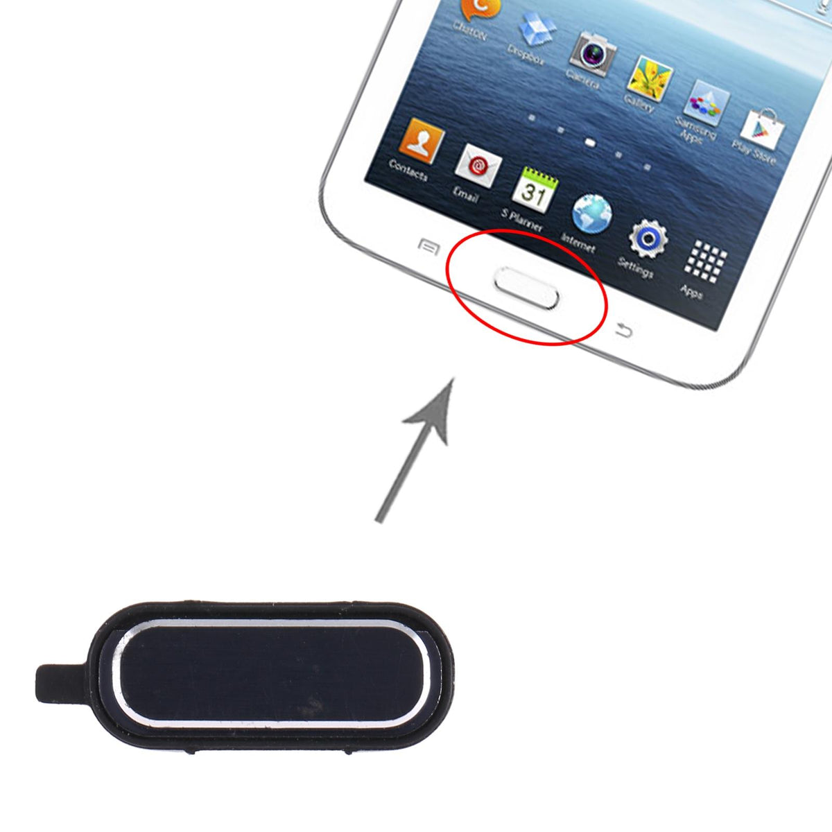 Home-knop voor Samsung Galaxy Tab 3 7.0 SM-T210/T211/T217 (zwart)