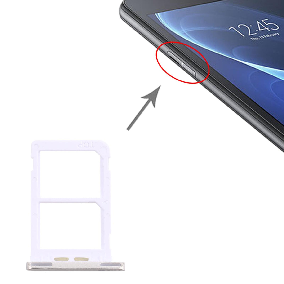 Simkaarthouder voor Samsung Galaxy Tab A 7.0 2016 SM-T285 (wit)