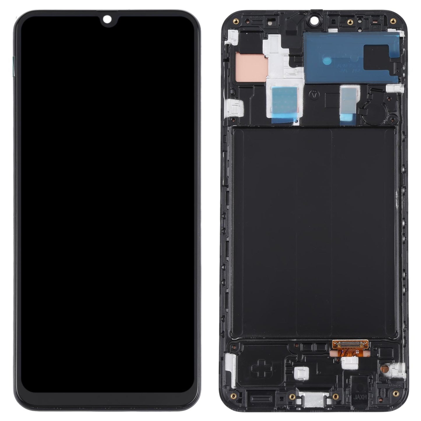 Display unit AMOLED met frame voor Samsung Galaxy A30 (SM-A305) (zwart)