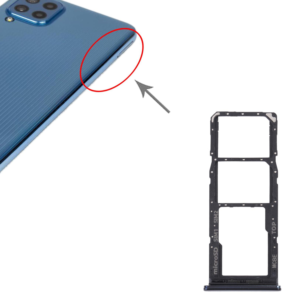 Simkaarthouder voor Samsung Galaxy M32 5G SM-M326B (zwart)