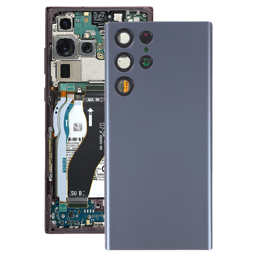 Achterklep met cameralensframe voor Samsung Galaxy S22 Ultra 5G SM-S908B (blauw)