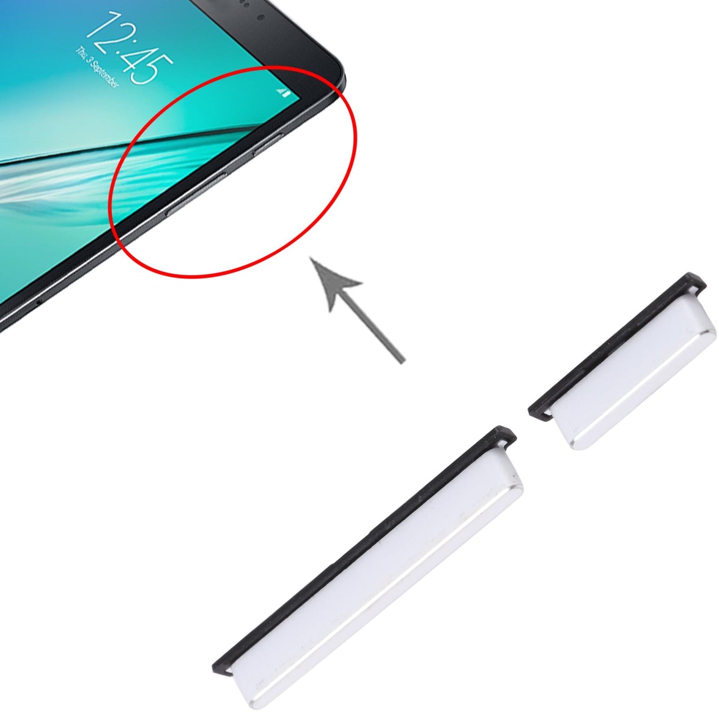 Aan/uit- en volumeknop voor Samsung Galaxy Tab S2 8.0 SM-T710 (wit)