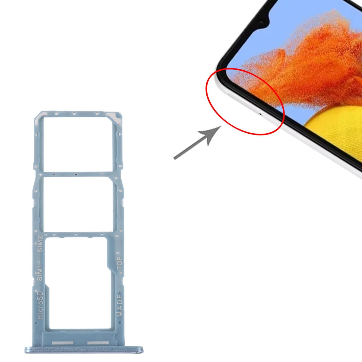 Simkaarthouder en microSD-houder voor Samsung Galaxy M14 (SM-M146B) (lichtblauw)