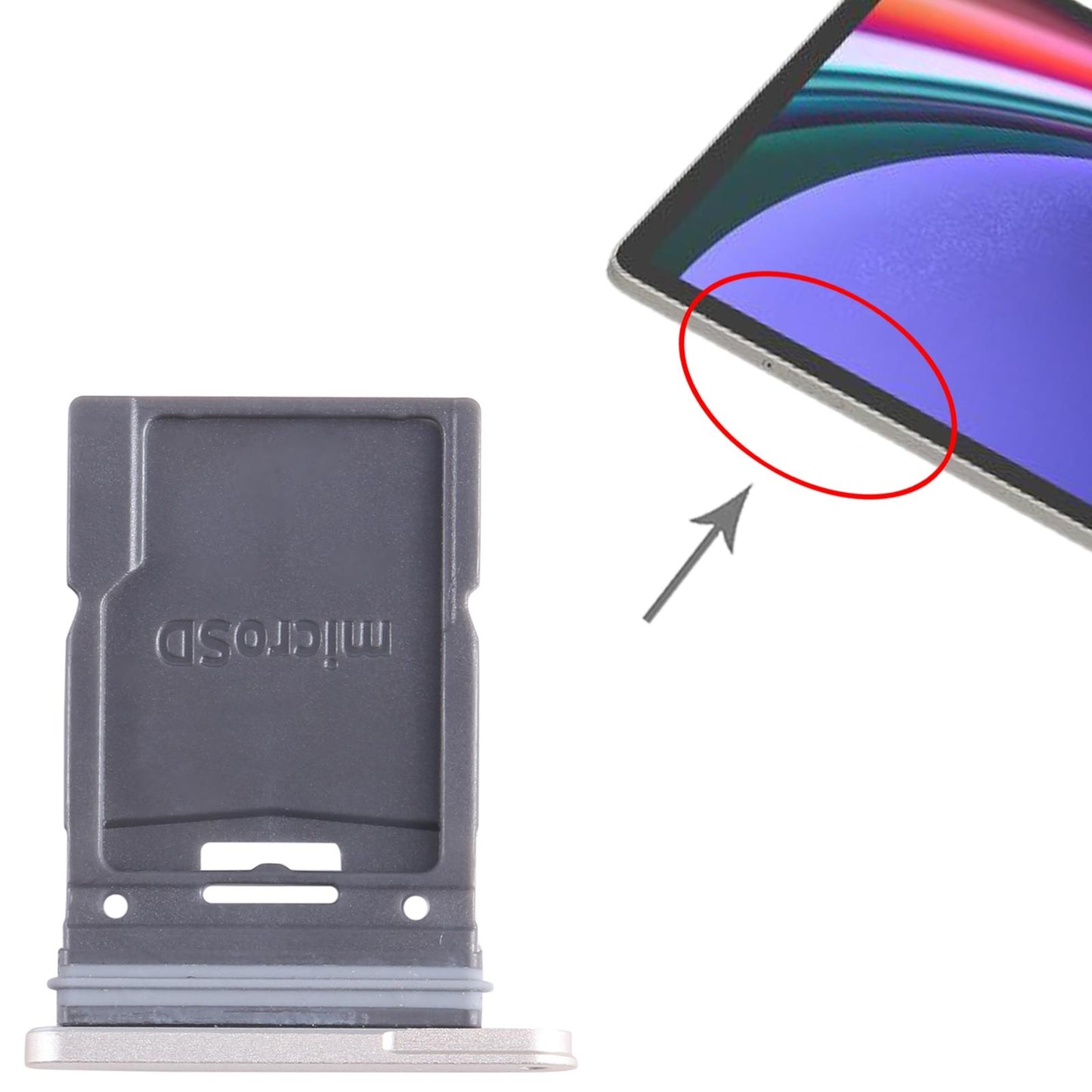 MicroSD-kaarthouder voor Samsung Galaxy Tab S9 SM-X710 wifi (zilver)
