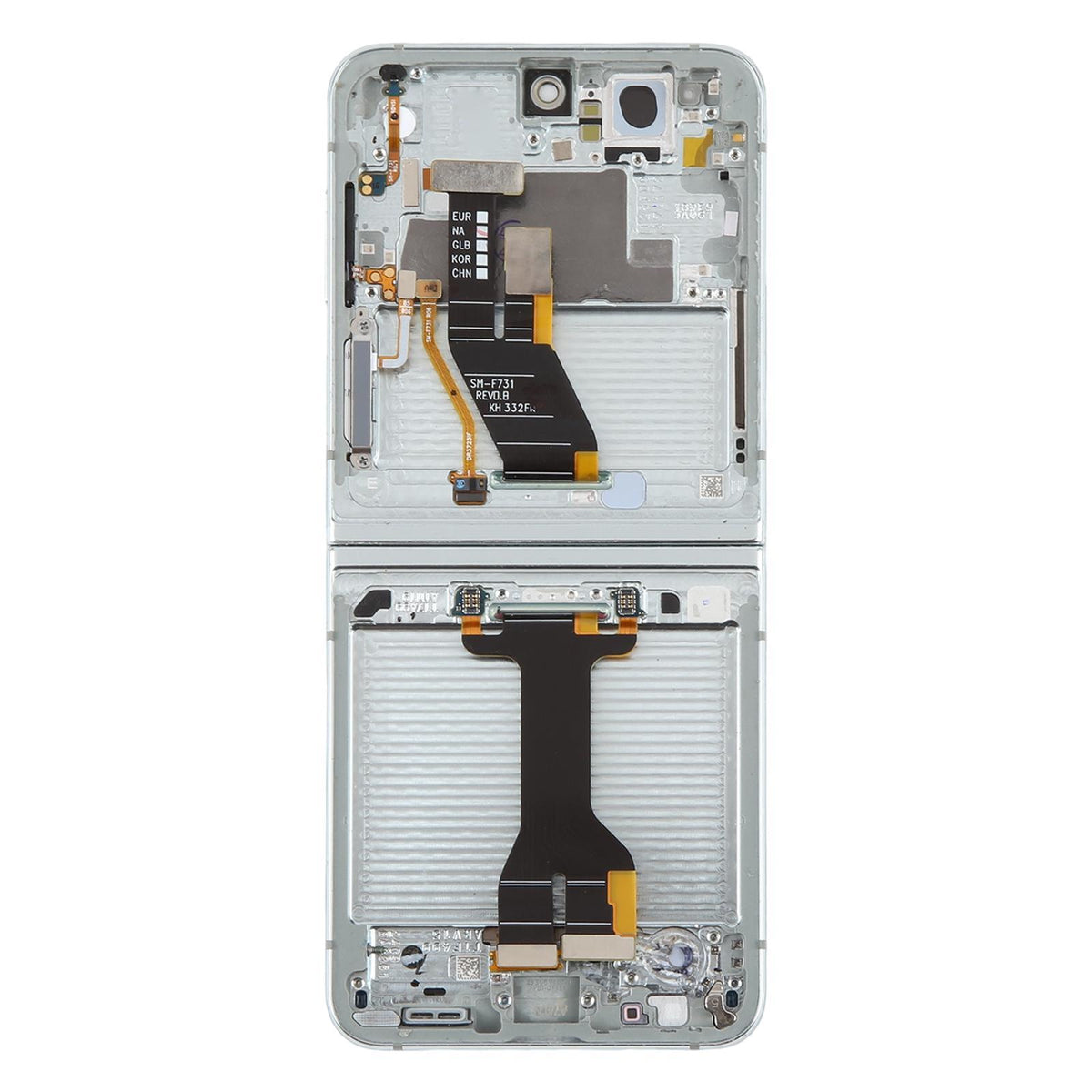 Display unit AMOLED (hoofdscherm) voor Samsung Galaxy Z Flip5 (SM-F731) met frame (groen)